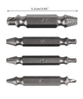 Super Cool 4 Piece Stripped Screw Extractor Kit That Lets You Bust Out Tough Damaged Bolts Fast With Any Drill And Make House Construction Work A Total Breeze, 4-piece steel set, 2.05 in