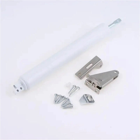 Soft Close Door Closer 35Kg Pneumatic With Adjustable Speed Auto Positioning Gentle Door Stop And Protective Holder, silver finish.