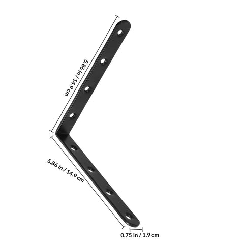 Heavy Duty Stainless Steel Straight Brackets Set Of 4 For Furniture Repair And Reinforcement with dimensions labeled