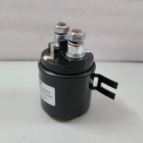 Heavy Duty QCC15 Hydraulic Pump Motor Contactor 200 Amp 24 Volt Coil Solenoid Relay Switch shown with metal connectors.