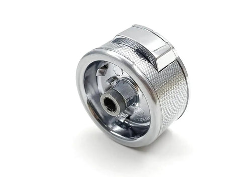 Replacement Silver Oven Range Knob for KFED500 and YKFED500 Series Models, Durable Easy Fit Dial, side view