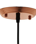 Underside of the Dimple Bulb Shaped Rose Gold Side End Table Lamp With Bell Shade Dope Contemporary Hammered Base