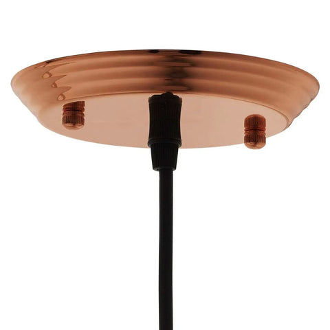 Underside of the Dimple Bulb Shaped Rose Gold Side End Table Lamp With Bell Shade Dope Contemporary Hammered Base
