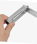 Refrigerator Door Hinge Replacement with Adjustable Freezer Pivot Hinge, metal build, hand holding hinge for commercial freezer use