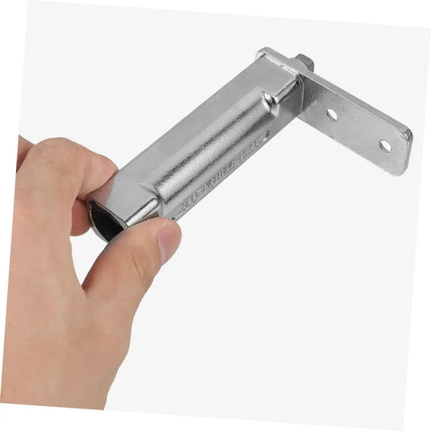 Refrigerator Door Hinge Replacement with Adjustable Freezer Pivot Hinge, metal build, hand holding hinge for commercial freezer use