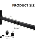 Hitch Mount Umbrella Holder for Tailgating and Travel, Adjustable 31 to 41 Inches, Fits 1.5 to 2 Inch Poles, 2 Inch Receiver dimensions