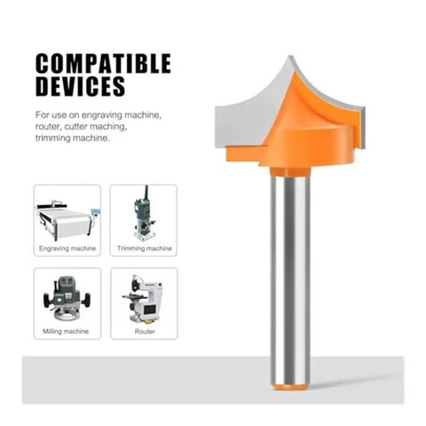 Premium 6mm Shank CNC Router Bit Fancy Milling Cutter For Woodworking Carving Projects showing compatible devices.