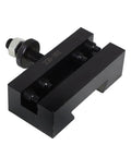 Pro Grade Wedge Type Quick Change Lathe Tool Holder Set, steel construction, includes bolts for secure tool holding.