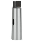 MT5 to MT2 taper reducing drill sleeve, silver finish, precision machined, front view