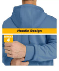 Back and sleeve detail of Mens Hooded Fleece Lined Full Zip Jacket For Running And Hiking Lightweight Casual Sportswear Coat