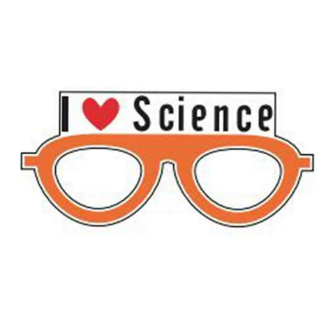 12 Piece Science Photo Booth Props With Sticks Mad Scientist Selfie Cards Chemistry Lab Party Supplies For Boys And Girls First Birthday Baby Shower And Classroom Parties Easy DIY Set with 'I Love Science' glasses prop.