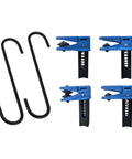 Must-Have Brake Hose Clamp Set With 4 Spring Pinch Tools And 2 Hooks, Featuring Mixed Grip Shapes For Fast Brake Fluid Control And Quick Garage Maintenance Work In Any Car Repair Shop Job, blue and black
