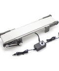 Electric Desktop Conveyor Belt With Adjustable Speed From 0 To 116 RPM For DIY Elevator Experiments Friction Test Model White Belt 10x50CM