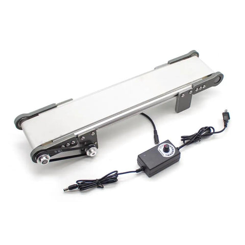 Electric Desktop Conveyor Belt With Adjustable Speed From 0 To 116 RPM For DIY Elevator Experiments Friction Test Model White Belt 10x50CM