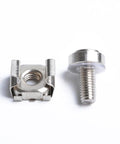 Two Sets Square Hole Cage Nuts With Mounting Screws And Washers, Nickel Plated Iron, Heavy Duty And Easy Install, Corrosion Resistant Metric Nut
