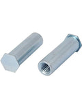 Killer Zinc Plated M6 Self Clinching Standoffs Hex Head Blind Nut Bolts 30mm Carbon Steel 20 Piece Set shown in close up.