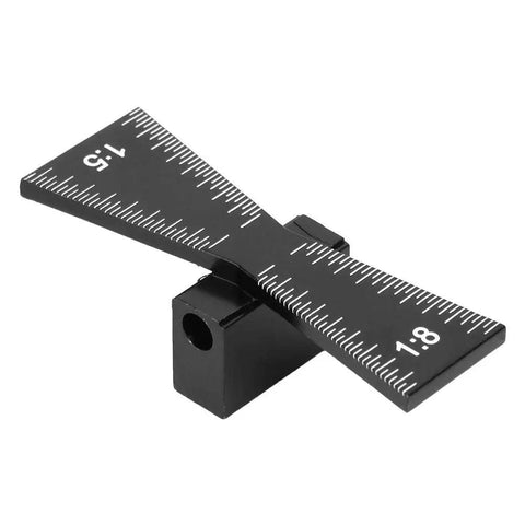Heavy Duty Aluminum Alloy Dovetail Marking Gauge And Woodworking Scriber Ruler For Cork And Solid Hardwood Joinery Featuring Hella Precise Scale Etchings With A No Fuss Design, showing engraved 1:5 and 1:8 scales.