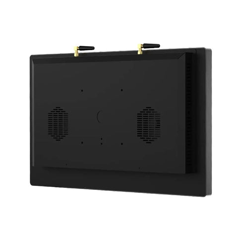 Back view of 15.6 Inch Industrial Touchscreen Monitor With Capacitive Display and wall mounts for easy setup.