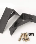 Heavy Duty Industrial Wall Mount Shelf Brackets Go To Space Saving Iron L Braces Sleek Black with screws and anchors