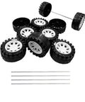 10 Piece RC Car Wheels Set With 2 Point 5mm Shafts And 5 Metal Axles For DIY Builds White Plastic Wheels 51mm Diameter