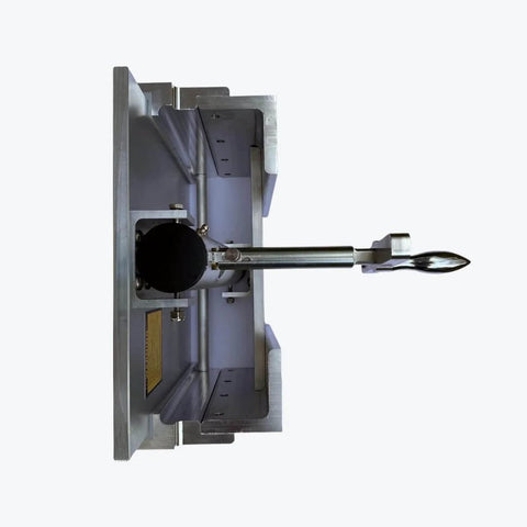 Side view of Adjustable Manual Boat Jack Plate For Up To 30HP Outboard Motors High Grade Marine Aluminum Construction.