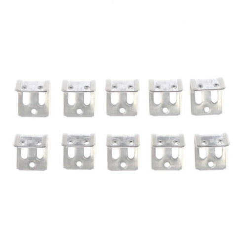 Heavy Duty Five Hole Sofa Spring Clips To Rescue Saggy Seats Straight Up Carbon Steel furniture fasteners in a row.