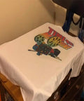 T-shirt with colorful film reel design using Matte White PU Heat Transfer Vinyl Roll 24x50ft for all color tees