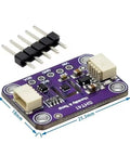 High Precision Temperature And Humidity Sensor Module 3.3 To 5V I2C with pin connectors, purple PCB, 25.3mm x 18mm dimensions.