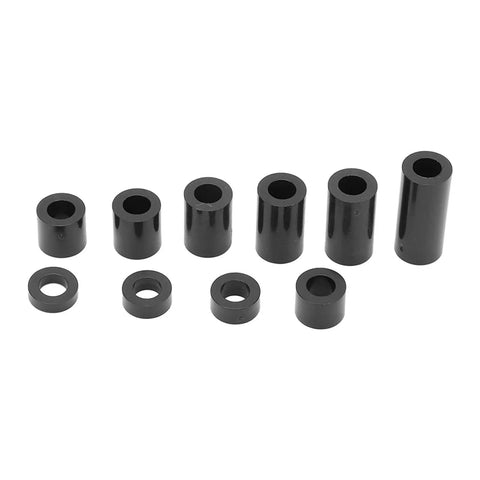 150 Piece Nylon Spacer Set Assortment For DIY And Pro Projects Black Round Post Spacers, assorted black nylon standoffs and washers