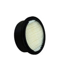 Replacement Air Filter Media For 112845-10 Industrial Grade Pleated Media with white pleats visible, round shape, black edge