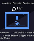 Heavy Duty T Slot Aluminum Extrusion 20 Series For DIY 3D Printer Parts And CNC Projects Black Anodized 1000mm Two Piece Pack