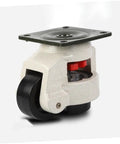 4 Pack Heavy Duty Workbench Leveling Casters With Adjustable Steel Plate GD80F Transport Wheels 500 KG Capacity Per Wheel Industrial Equipment Support Feet For Workshop And Garage Easy Move And Stable Performance single caster with black wheel, steel plate and red leveling brake