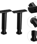2 Pack Adjustable Bed Frame Support Legs with heavy duty metal bases and floor protection, ideal for beds and couches.