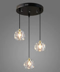 Three Light Crystal Chandelier With Dimmable LED Lighting For Kitchen Island And Dining Room, Adjustable Color Temperature 3000K 4000K 6000K