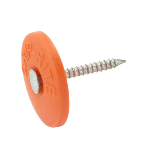 12 Gauge 1 Inch Plastic Cap Roofing Nail With Diamond Point Ring Shank Electrogalvanized Steel For Superior Holding Power