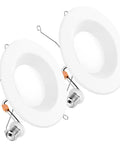 Top Notch 2 Pack 6 Inch Retrofit Led Recessed Lights Featuring Adjustable 5Cct Warm To Cool Tone Dimmable Baffle Trim Ceiling Fixtures That Hits Different, showcasing white baffle trim and adjustable features.