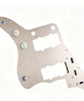 Prewired Pickguard Assembly With Knobs And Toggle Wiring Harness Aluminum Plate Retro Offset Layout For DIY Luthiers Ready To Install Control Panel Scratch Plate Solder Time Saver brushed gold aluminum guitar scratch plate with knobs and toggle