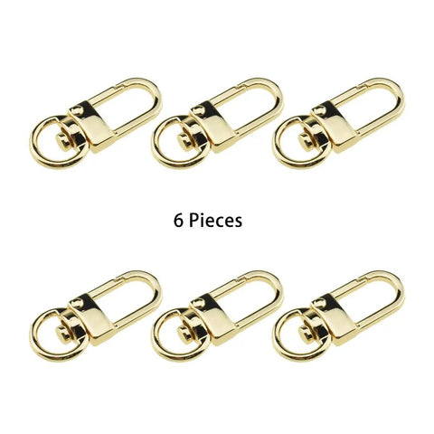34mm Swivel Lobster Clasp Set For One Handed Operation With Smooth Locking Motion Zinc Alloy Gold Finish Snap Hook Buckles For Crossbody Purses Chains And Key Fobs 6 Pack displayed