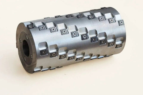 Premium Helical Spiral Cutter Head With Quick Change Carbide Inserts For Jointer And Planer built from tough aluminum with six knife rows.