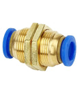 Six Millimeter Pneumatic Fitting Pipe Tube Air Quick Connector Water Push In Hose with brass body and blue seals