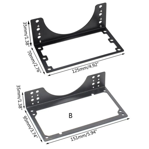Internal DIY SFX Power Supply Mounting Bracket For 12cm And 14cm Fans Metal Support Stand For Custom PC Cooling Upgrades Easy Install Durable Case Fit Strong Secure Mount shown front view with dimensions.