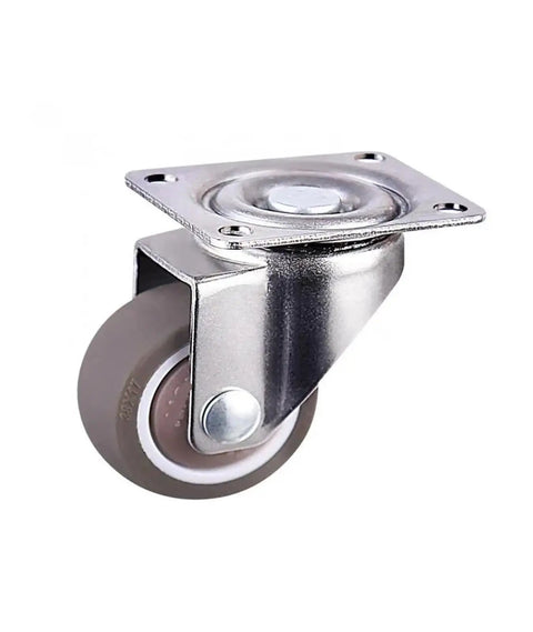 Close-up of Four Pack 1.5 Inch Silent Swivel Caster Wheels for Furniture with wear-resistant rubber and single bearing