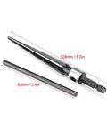 Hand Reamer Tool with T Handle for Pin Holes, hex tapered reamer drill bit, high speed steel, 128mm length and removable 85mm handle