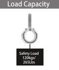 Four Pack M8 By 30mm Stainless Steel Eyebolts With Nuts And Washers 304 Grade Heavy Duty Eyebolts showing load capacity
