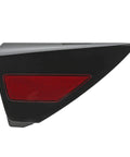 Bolt On Replacement Right Side Rear Bumper Reflector Cover With Bold Red Lens For Tesla Model 3 And Model Y 2017 To 2020 Models, side view showing reflector design.