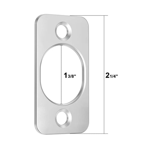2 Pack Stainless Steel Strike Plate Backplate For Doors Two And One Quarter Inch Round Corner Deadbolt Lock Latch Plate