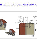 Industrial Grade Concealed 90 Degree Cabinet Hinge Set installation diagram for electromechanical cabinets and server racks.