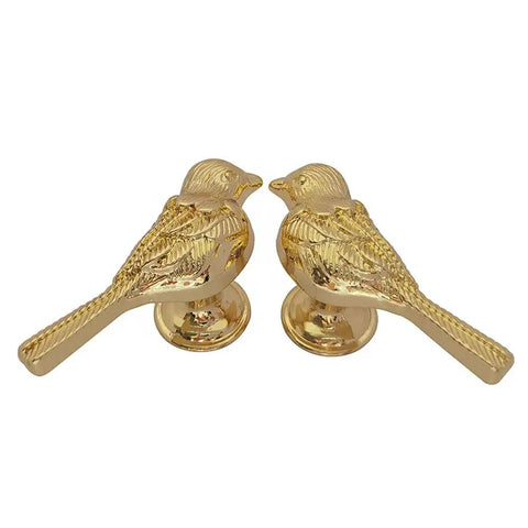Gold Bird Cabinet Knobs Set Of 2 For Cupboard Doors And Drawers, Vintage Zinc Alloy Handles, Single Hole Pulls For Bedroom, Kitchen, Dresser, Home Decor, Cute Bird Design With Lasting Durability. gold bird cabinet knobs set of 2, 25mm zinc alloy