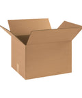 Medium Moving Boxes 18 By 14 By 12 Inches, 10 Pack With Packaging Tape For Moving, open kraft brown box standing upright