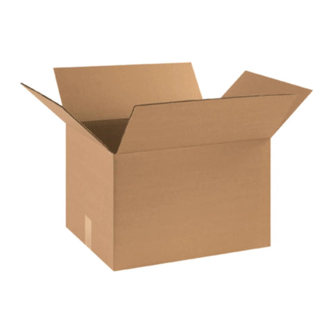 Medium Moving Boxes 18 By 14 By 12 Inches, 10 Pack With Packaging Tape For Moving, open kraft brown box standing upright